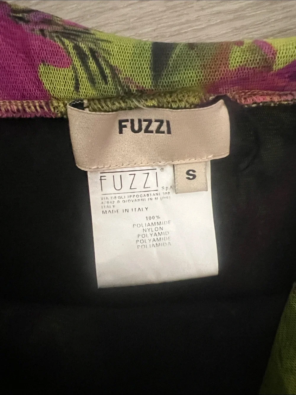 Y2K Fuzzi Italian Micro mesh Floral Maxi Skirt in Black, Neon Green & Fuchsia